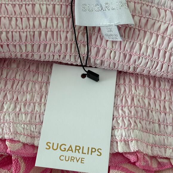 Sugar Lips Malia Floral Off The Shoulder Smocked Midi Dress Curve NWT Size 3X - Picture 4 of 6